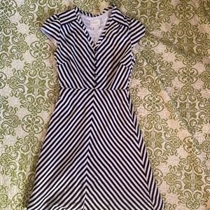 black and white striped dress